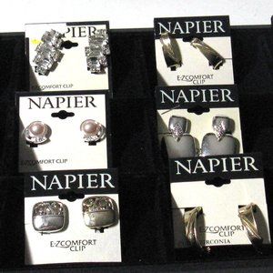 12 Pair Napier E-Z Comfort Clip-On Earrings